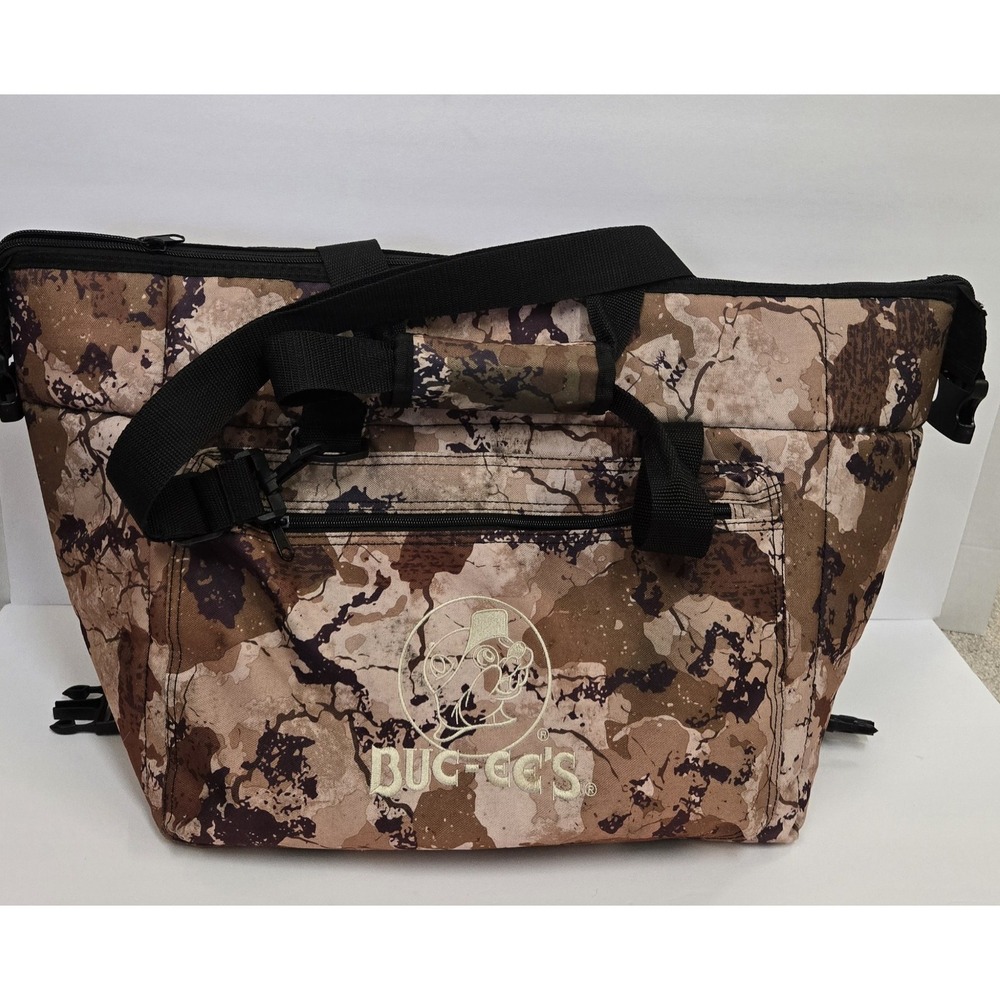 Buc-ee's 24 Can Cooler Bag Camo XK7 Insulated Soft Sided Travel Tote Beaver Logo